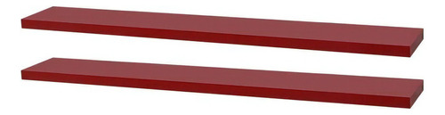 Kit 2 Prateleiras 60 X 15cm Vermelha Suporte Invisível