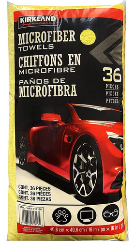 36 Piezas De Toallas, Paños De Microfibra Absorbentes 40.6cm Color Amarillo
