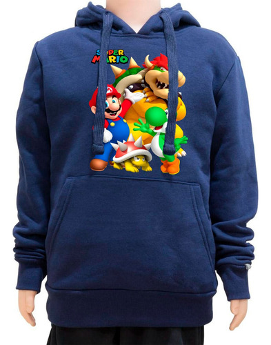 Buzo Canguro Felpa Abrigable Unisex  Luigi Super Mario Bros 