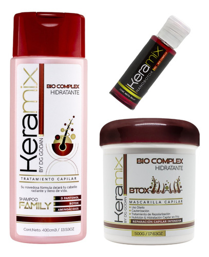 Combo Bio-complex Keramix Shampoo + Mascarilla + Ampolla 