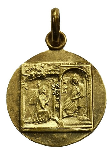 Medalla Oro 14k San Gabriel Arcángel #1114 Bautizo Comunión 