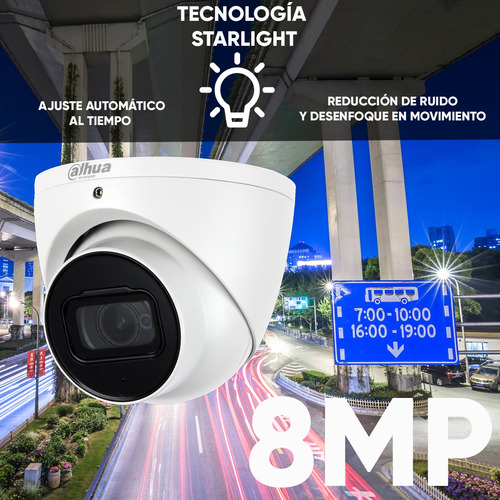 Camara Domo Eyeball Dahua Hdw2802t-a 4k Starlight 8 Mp