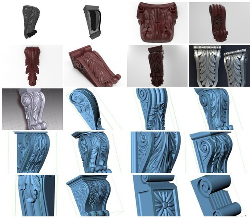 Archivos Stl Router O Impresora 3d Capiteles Corchetes Vol 1