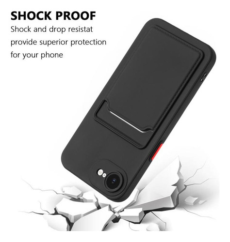 Capa Tpu Para iPhone 16e Com Slot Para Cartão