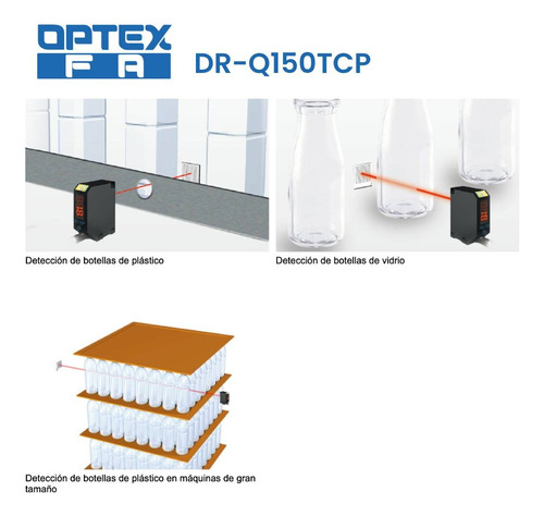Sensor Reflex Dr-q150tcp Objetos Transparentes Pnp M8 4 Pin