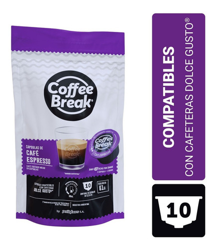 Café espresso en cápsula Nescafé Dolce Gusto Coffee Break 10 unidades
