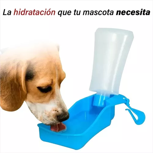 Botella Bebedero Portátil P/ Perros Mascotas 500ml C/ Gancho