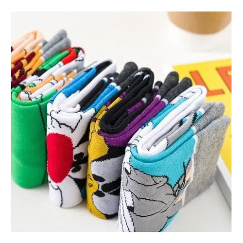 5 Pares De Calcetines Largos De Algodón Con Dibujos Animados