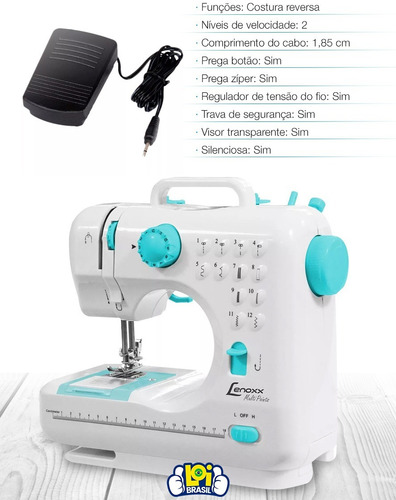 Máquina De Costura Multi Points Psm101 Lenoxx Bivolt Cor Branco 110V/220V
