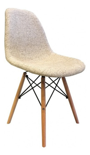 Silla De Comedor Tapizada Lino Diseño Nórdica - Eames X 4