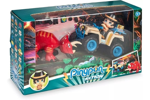 Pinypon Action Figura Con Vehiculo Y Dinosaurio + Accesorios