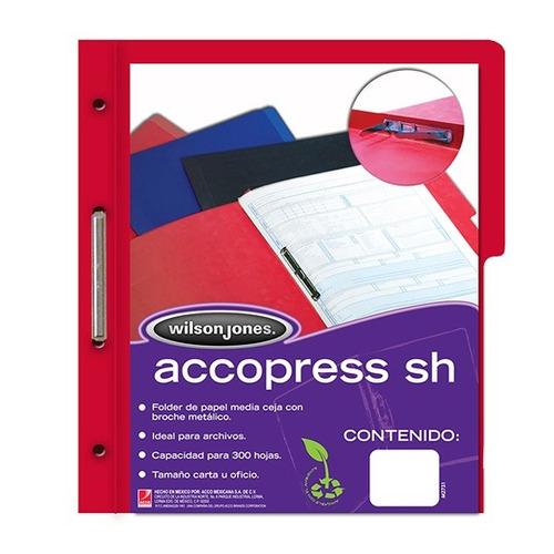 Folder Accopress Tipo Carpeta Carta Rojo 10 Paq Con 10pz C/u