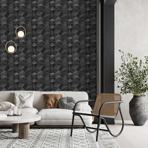 55 Piezas Paneles Decorativos 3d Para Pared, Panel Decorativo 3d,panel Decorativo 3d Impermeable Para Decoración, Hogar, Oficina, Dormitorio, Vestíbulo,30x30cm (negro-d094)