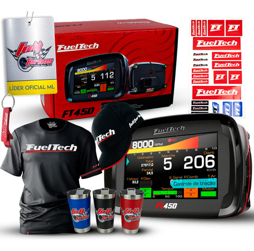 Fueltech Ft450 Sem Chicote + Mega Brindes Camiseta Gel+bb