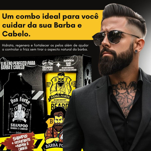 Kit Shampoo Don Forte 250 Ml +balm Danger 170 Ml Barba Forte