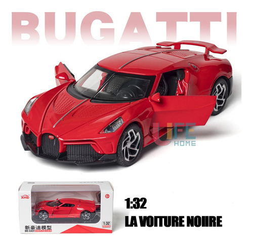 Bugatti Lavoiture Noire Miniatura Con Luces Y Sonido 1/32