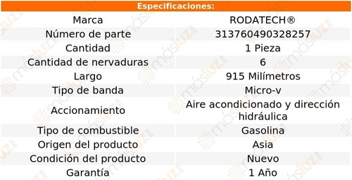 (1) Banda Accesorios Micro-v Colorado 4 Cil 2.9l 07/12