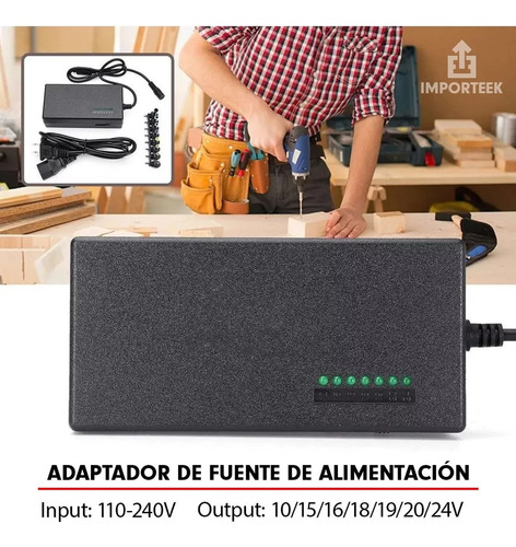 15pz Cargador Adaptador Laptop Universal Puntas Voltaje