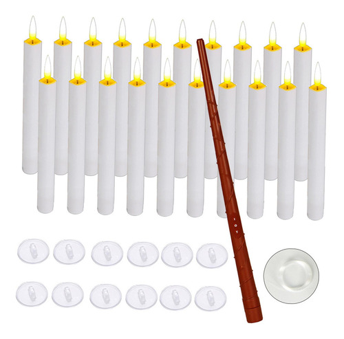 Velas Flotantes Led De 20 Piezas Con Varita, Temporizador