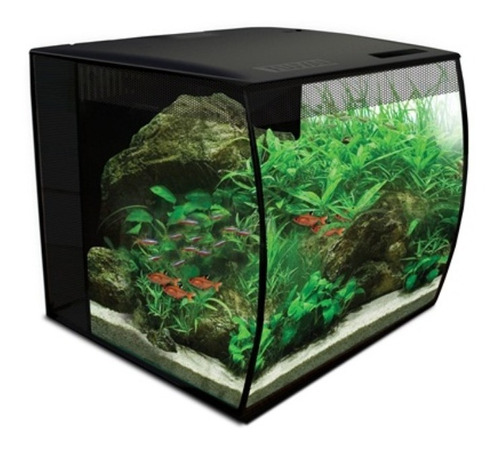 Acuario Fluval Flexpad 34l Frente Curvo Luz Led Filtro Tapa