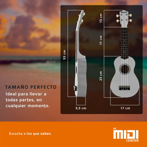 Imagen 4 de 10 de Ukelele Soprano Midiplus Madera Colores Varios + Funda
