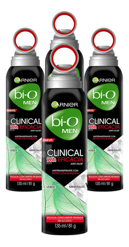 Pack 4 Desodorante Clinical Spray Hombre Bio - Garnier