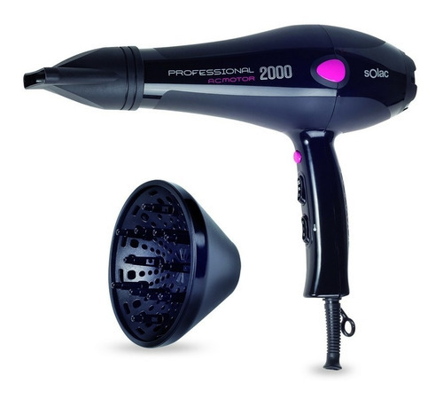 Secador De Pelo Solac 2000 W Studio Diffuser Sh7081 Color Negro