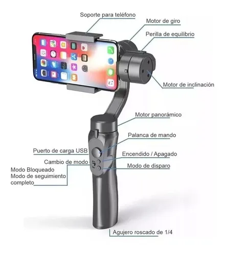 Estabilizador Gimbal 3 Ejes Para Celular Con Mini Tripode