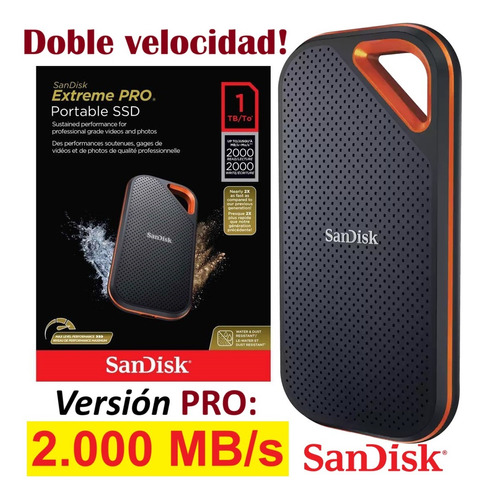 Disco Externo Sandisk Extreme Pro Ssd 1tb 2.000mb/s Usb 3.2