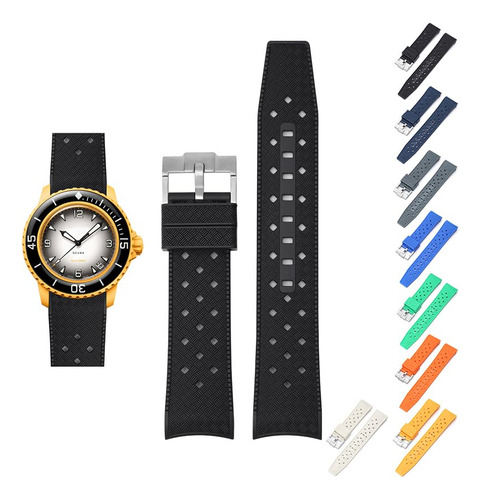 Malla Para Reloj Con Hebilla Para Blancpain X Swatch-negra
