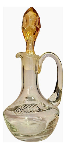 Vinajero De Cristal Tallado Con Tapón Facetado (Usado)