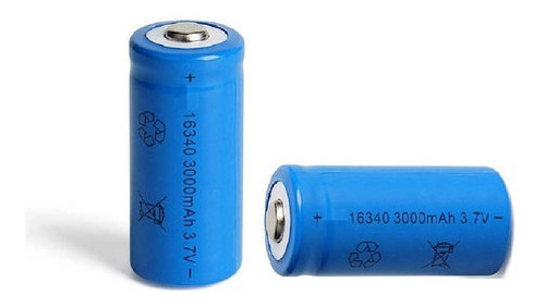 Kit 2 Baterias 16340 Li-ion 3.7v 3000mah P/ Lanterna Tática