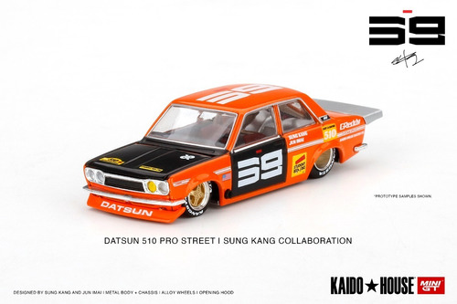 Datsun 510 Kaido House Laranja - 1:64 - Mini Gt