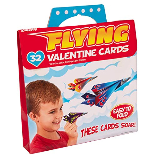 Tarjetas De Aviones De Papel Valentín, Pack De 28 Con Sobres