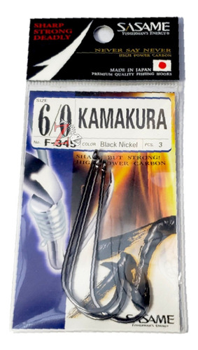 Anzuelo Sasame Kamakura F-345 Bl/nk N°6/0 X3unidades Dorado