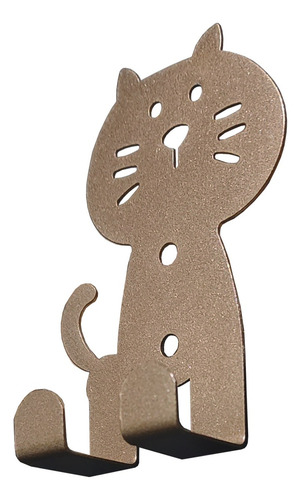 Soportes De 2 Ganchos De Pared Figura De Gato Colores Color Bronce