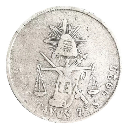 Moneda De Plata 50 Centavos 1881 Balanza Zacatecas Zs S