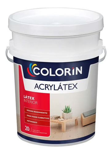 Pintura Acrylatex Latex Interior Mate 20 Lt Colorin