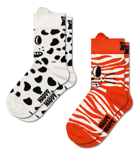 Calcetines Originales Niño Gato Dálmata Happy Socks 2 Pares Multicolor Estampado 2-3 Años