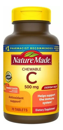 Nature Made Vitamina C 500 Mg Masticable Con 70 Tabletas Sabor Sin Sabor