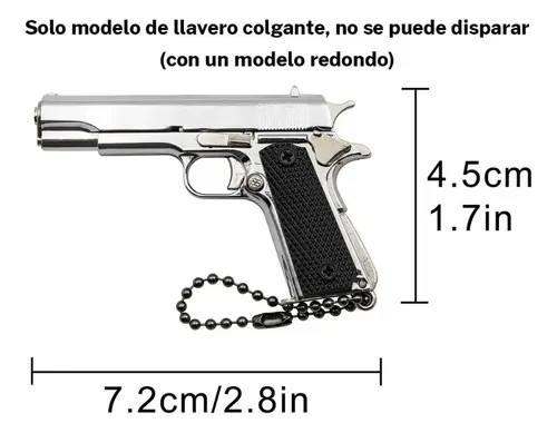 Zhongren Llavero Táctico De Pistola Metálica A Escala 1:3 – Modelo Realista Con Cargador Desmontable Y Gatillo Con Sonido, Regalo Para Fans Del Ejército
