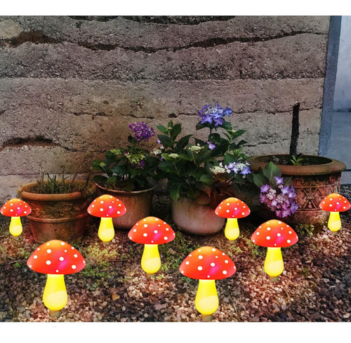 Cadena Solar Led De Luces Led En Forma De Hongo Para Jardín