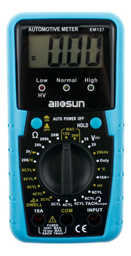 Allosun Em127 Medidor Digital Automotriz Multimetro Digital
