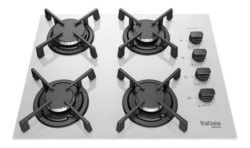 Fogão cooktop gás Itatiaia Vitrum 4 bocas branco 127V/220V