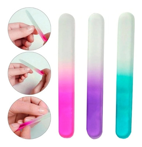 Imagem 2 de 5 de Lixa Vidro Cristalina P/ Unha Acrigel Gel Fibra Nails Salão