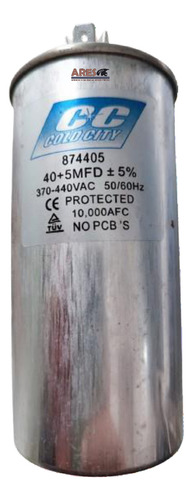 Capacitor Minisplit Doble 40+5 Mf 370/440v Aluminio