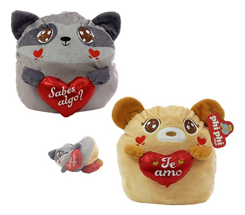 Peluche Animalitos Reversibles Y Corazón Te Amo Phi Phi T 