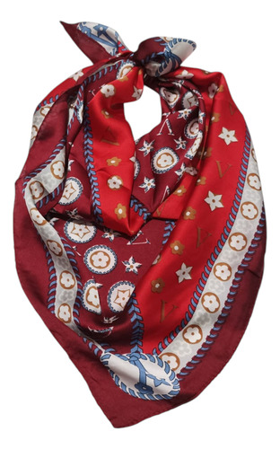 Pañuelos Grande 70x70 Bandana Cuello Estampado Importados Rojo Print Viut Unico