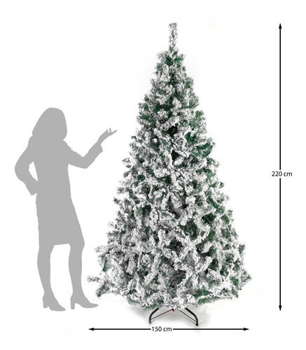 Arbol Navidad Naviplastic Glaciar Verde Nevado 220 Cm