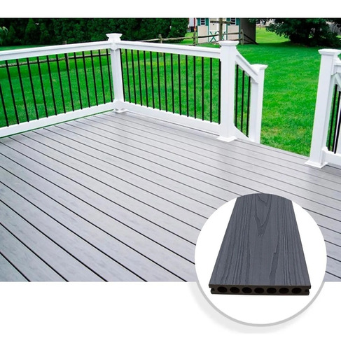 Duela Deck Wpc Piso Exterior Madera Gris 1 Pz